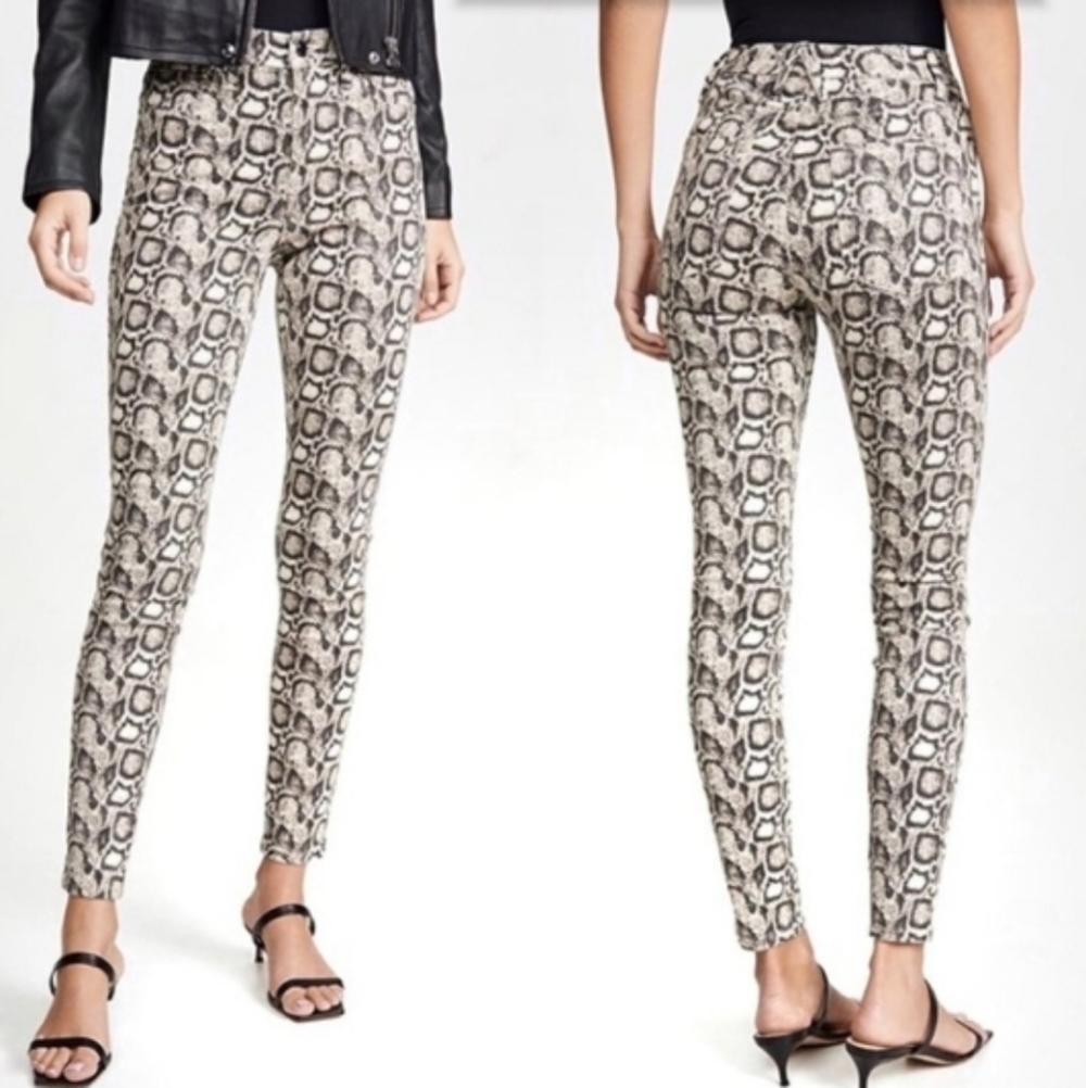 Good American Faux Snakeskin Print Jeans